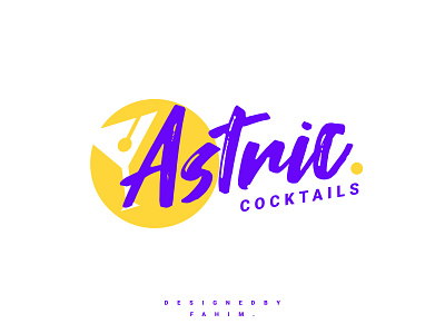 Astnic Cocktail Logo design bar branding calligraphy colors logo simple typogaphy vector