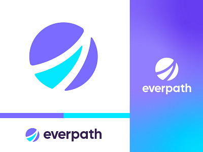 Everpath Logo design branding circle color color palette colors distinctive flat globe icon identity minimalistic simple simple logo symbol vector