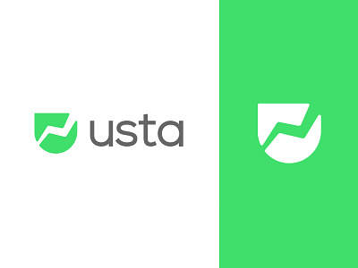 U Logomark app logo branding economy financial flat graphic green logo icon identity letter lettermark logo minimalistic simple symbol