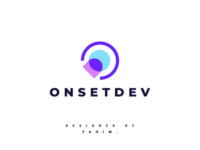 OnstepDev Logo design O+D brand branding button circle colorful designer finger flat icon identity lettermark logo minimalistic professional purple round simple symbol website