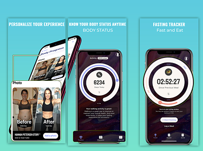 Physical fitness App Screenshots android app design app businessfinance design icon ios screenshot photoshop sketch typography vector