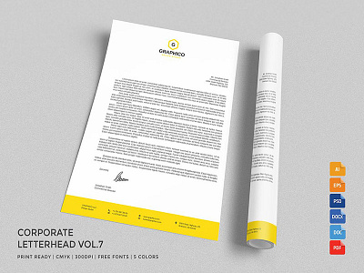 Corporate Letterhead illustrator ms word eps photoshop simple stationary