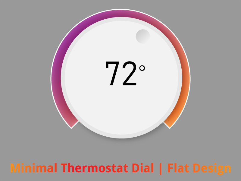 Minimal Thermostat Dial Flat Design Illustrator youtube thumbnail template ui design sketch icon branding vector ui businessfinance fiverr illustration android app design abstract ios screenshot photoshop design