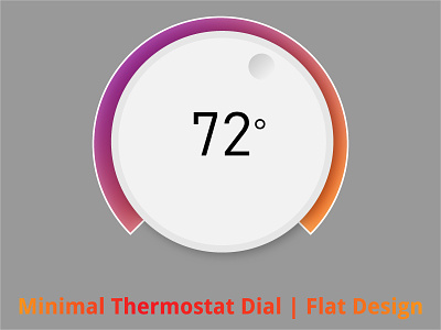 Minimal Thermostat Dial  Flat Design Illustrator
