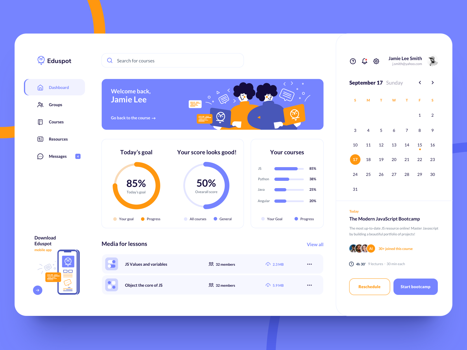 Eduspot Dashboard - concept design by Karolina Kędzierska for ...