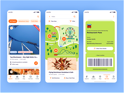 Amusement park - mobile app concept