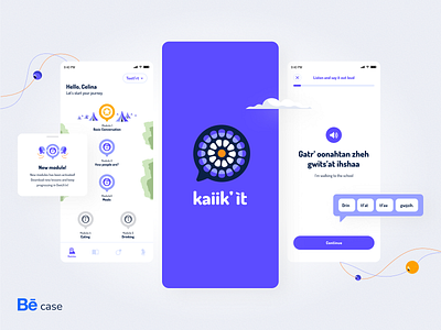 Kaiik'it - Language learning mobile app concept beads branding card edtech education foreign illustation journey language learning lesson mobile module navigation task