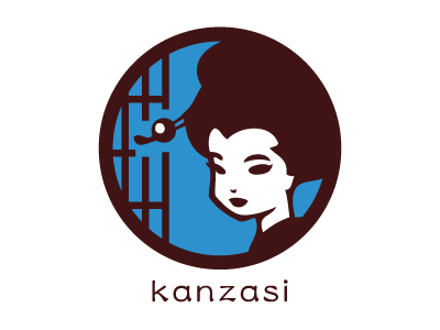 Kanzasi character illustration japan kanzasi kyoto logo maiko