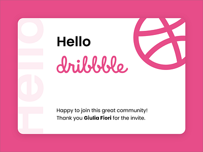 Hello Dribble design minimal typography ui ux vector web