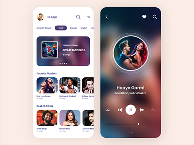 Music App app design icon illustrator minimal typography ux web