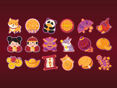 Chinese festivals stickers