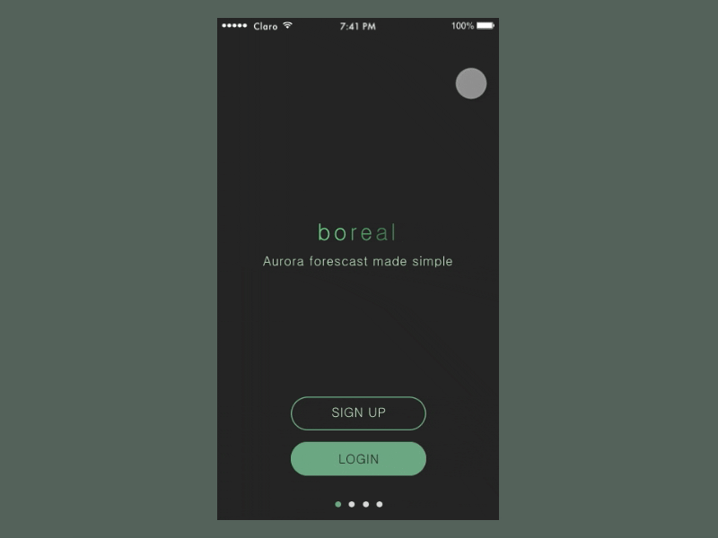 Boreal: Walkthrough Screens animated aurora finland interaction interface nordic onboarding screens ui walkthrough