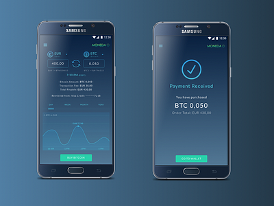 Cryptocurrency App | Confirmation Screen app bitcoin chart confirmation converter crypto cryptocurrency currency fintech ui wallet