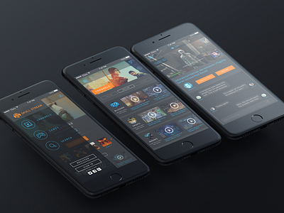 Game Streaming App channel dark filter game gaming interface mobile streaming ui video