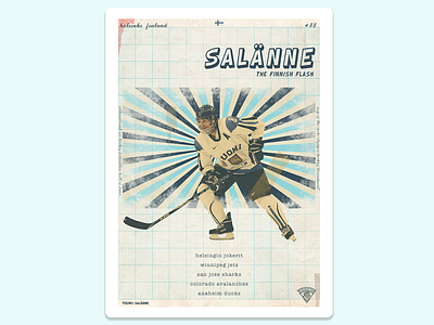 Hockey Poster: Teemu Selänne finland finnish graphic design helsinki hockey leijona nhl poster poster art poster design sports suomi
