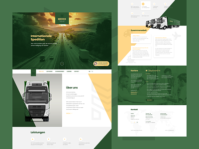 Medox Spedition branding design landingpage minimalism onepage quality truck ui ux web webdesigner