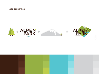 Alpen Park | logodesign brand branding design hotel icon illustration kazakhstan logo relaxation area shymkent vector разработка логотипа