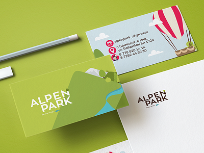 Alpen Park | branding aqua area brand branding cards design hotel hotel branding icon illustration kazakhstan logo park relaxation stationery vector