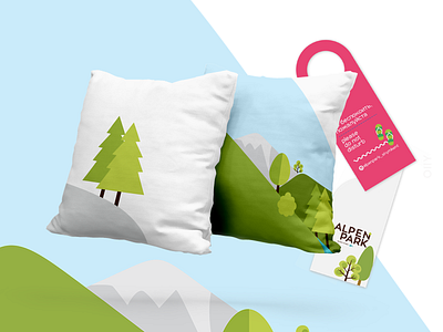 Alpen Park | branding brand branding design hotel hotel branding hotel design illustration logo pillow vector