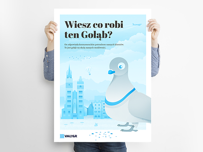 #002 Pigeon poster airplane baloon cracow illustration mainsquer mountains pigeon poster