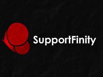 SupportFinity - Logo Design black branding butterfly design flat logo logodesign red