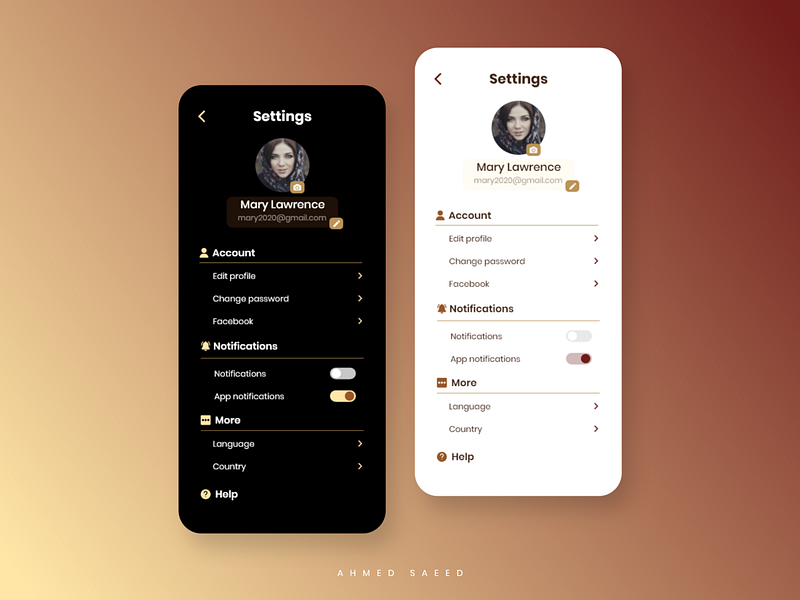 007 Daily UI - Setting by Ahmed Saeed on Dribbble