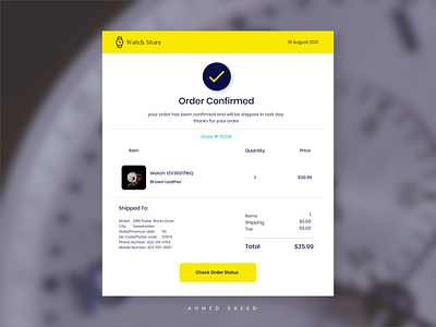 017 Daily UI - Email Receipt