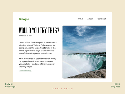 035 Daily UI - Blog Post