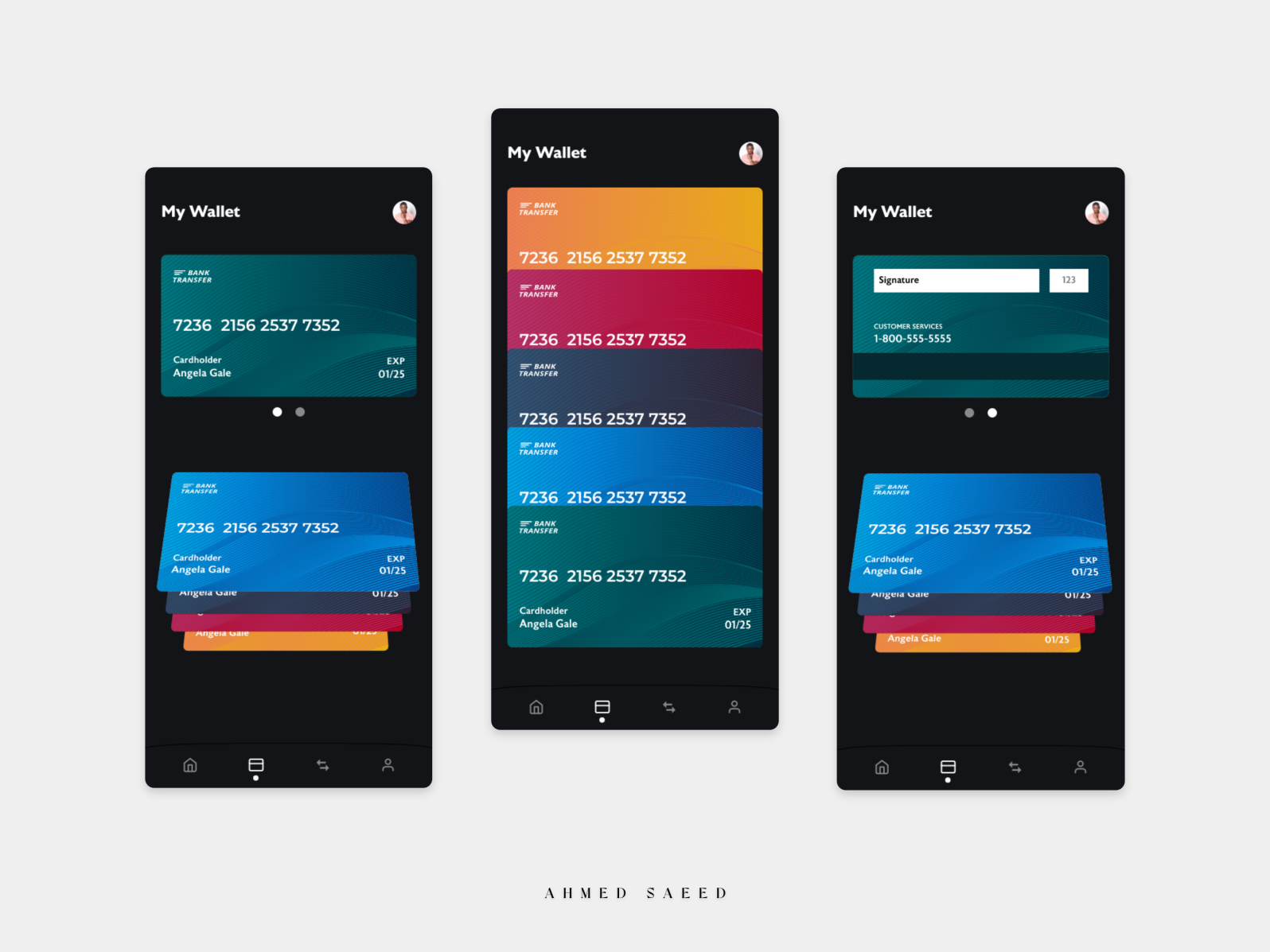 Credit Card Mobile App Design by Ahmed Saeed on Dribbble
