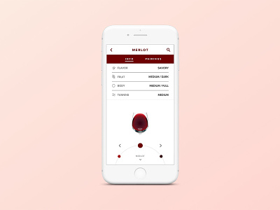Wine App Information Page design mobile app user interface wine app