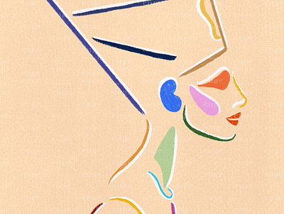 Nefertiti; the queen of Egypt archeology brushpen colorful art colorful artist colorful design colorful illustration contemporaryart cover art digital art egyptian fashionillustration illustration nefertiti bust painting powerful women queen women empowerment