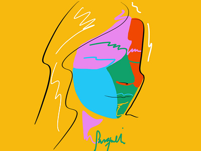 Perfil portrait brushpen brushstyle colorful colorful art contemporaryart design digital art fashion brand fashionillustration illustration painting vector art