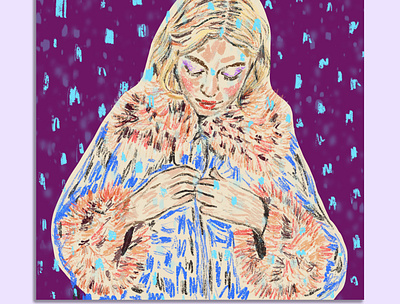 Snowing in Madrid branding coat colorful art colorful design contemporaryart fashion brand fashion design fashion illustration fashioncover fashionillustration femenine illustration painting