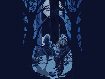 Midnight Forest Escape design drawing illustration procreate