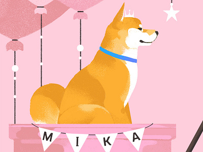 Mika dog illustration shiba