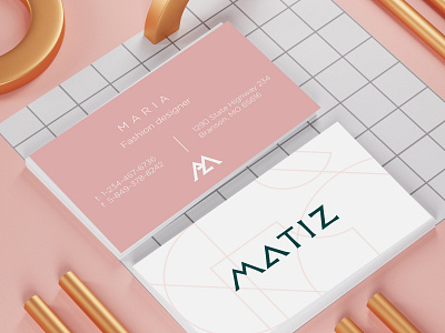 Business card for fashion designer branding business card card design illustration logo logotype monogramlogo vector