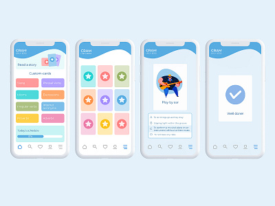 Learning game application app cards design education flat game icon ios app learning app ui ux web