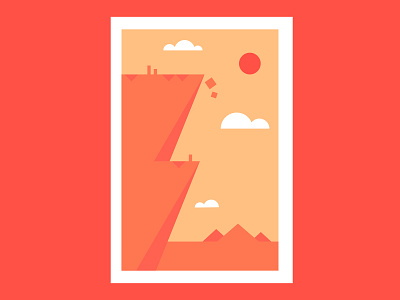 Cliff illustration simple vector