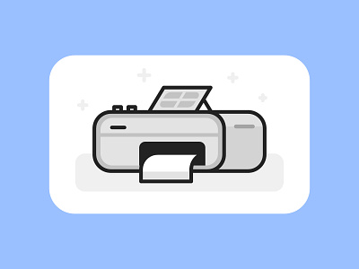 Photo Printer illustration lines shading vector