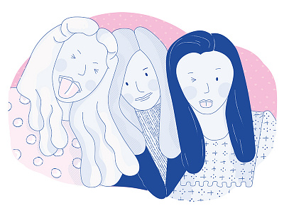 Best Friends best friends birthday blue character friendship girls pattern pink polkadots self portrait selfie sisters