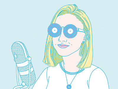 Katie O on the Radio dj editorial illustration procreate radio