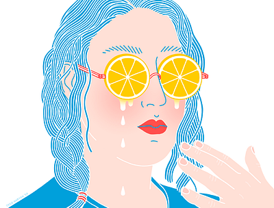 Lemon Shades crying digital illustration drawing happiness illustration lemonade lemons people portrait portrait illustration procreate self portrait sunglasses tears woman