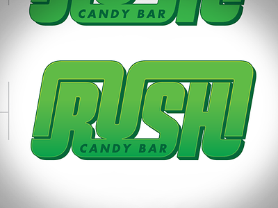 Rush V2 bar bold branding candy car car chase futura green heavy interlinked logo muscle muscle car retro retro inspired rush signage tungsten type typography