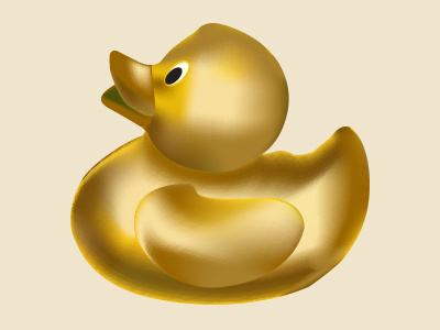 Golden duck (work in progress) duck gold gradient illustrator shine toy