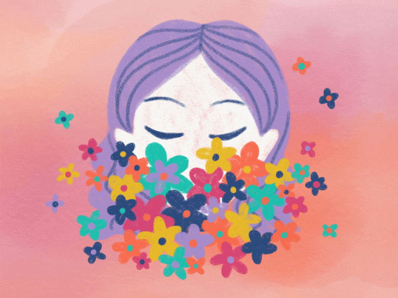 🌷 animation bloom blossom flowers gif graphic design illustration love nature pink sketch spring