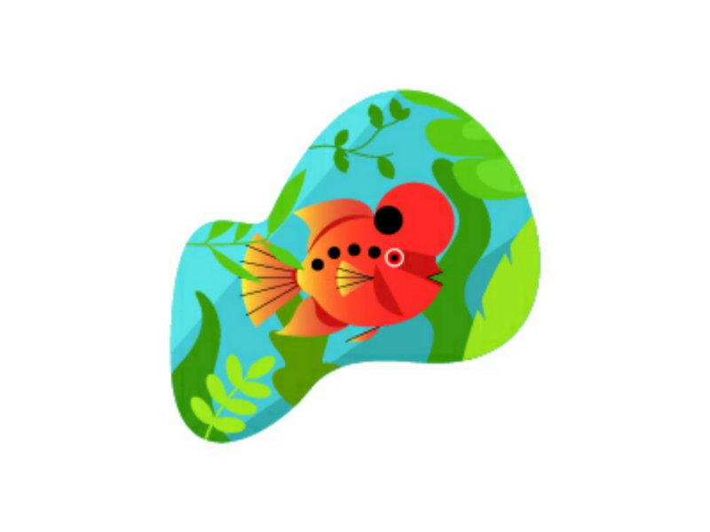 Louhan gradation exotic louhan fish gradien illustrator illustration logo vector