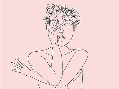 Woman art beauty empower flowers illustration inspo vector woman