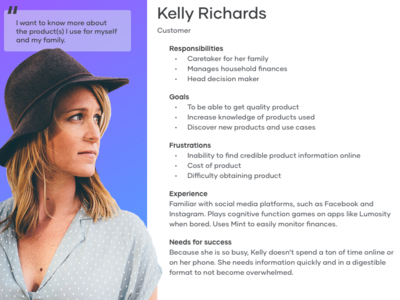 Consumer Persona design persona ux ux research