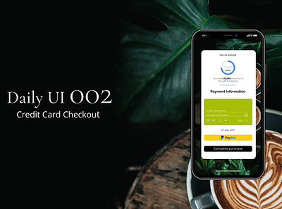 Daily Ui 002 (Credit card checkout) coffee creditcard dailyui design minimalism ui ux web