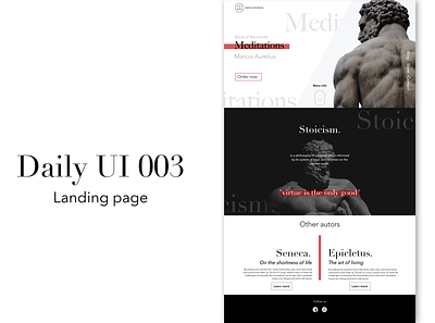Meditations dailyui design landing page design landingpage minimalism ui ux web